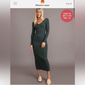 Marine Layer Lexi Maxi Dress in green gables- perfect condition